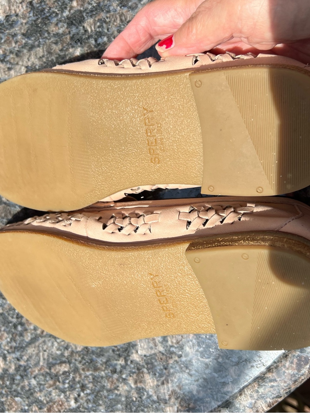 Sperry Women Seaport Penny Plushwave Woven Leather Loafers Tan Sz 10 - Picture 6 of 8